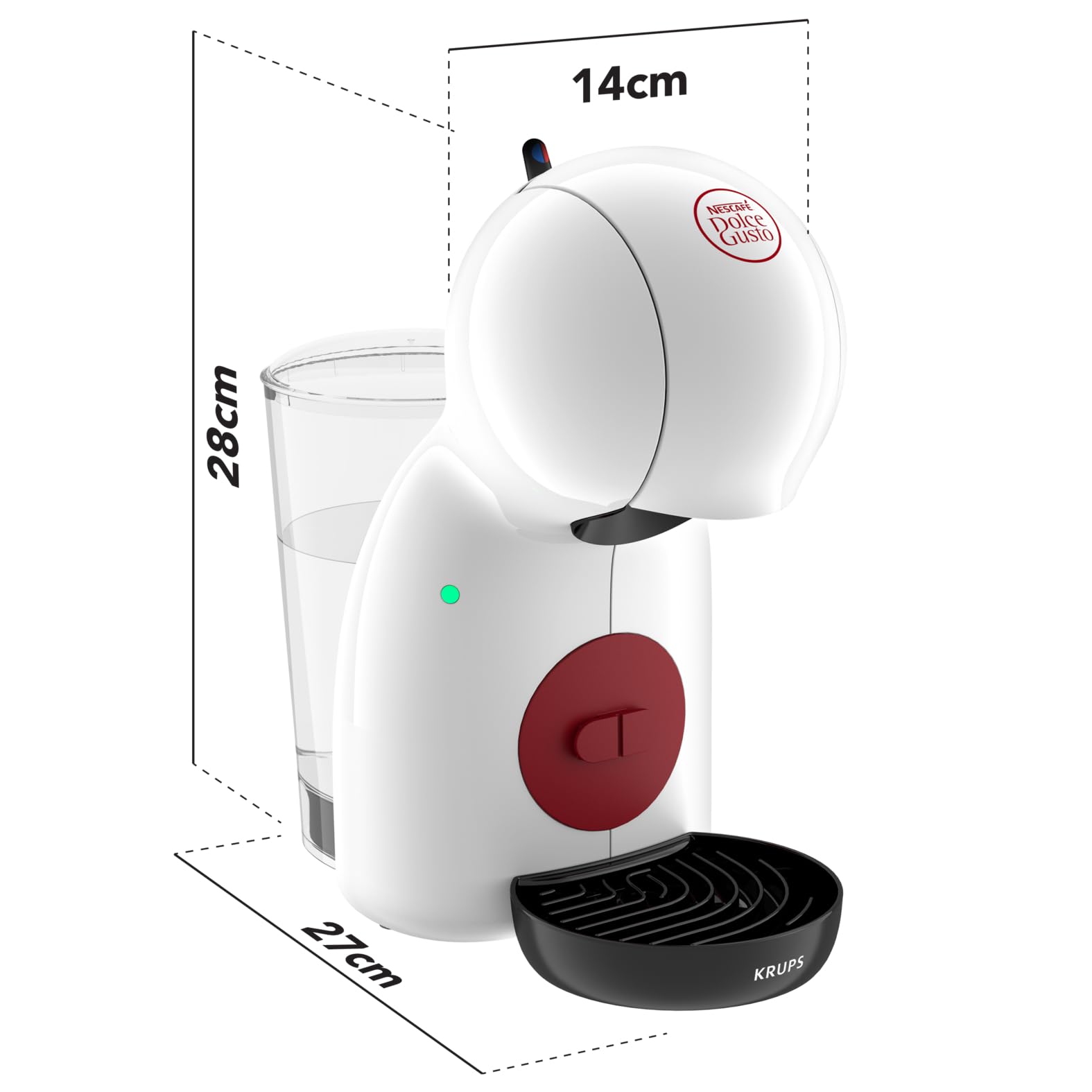 Machine à café à capsules Piccolo XS Blanc/Rouge KP1A3110 – 15 Bars