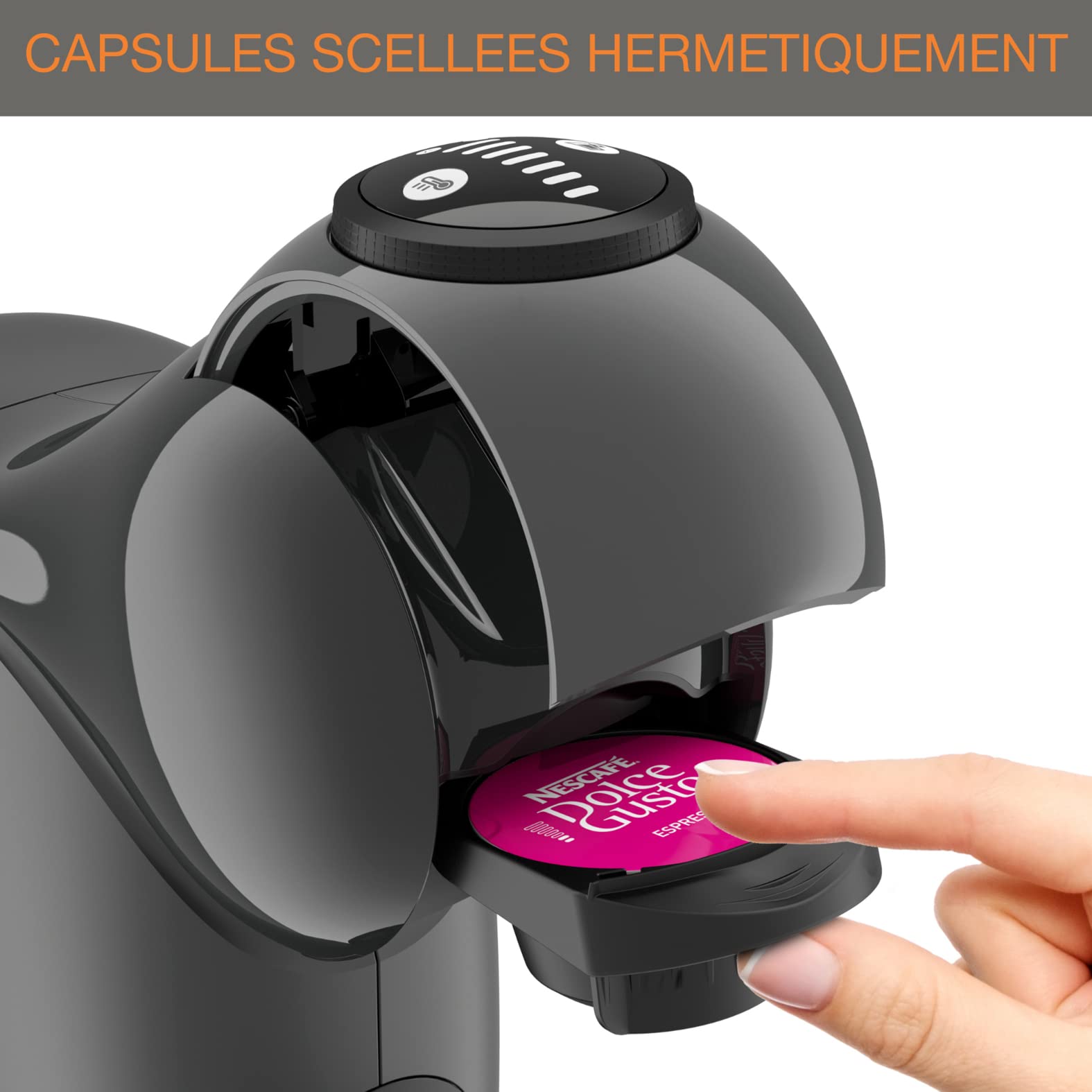 Machine à café à capsules Genio S Anthracite KP243B10 – Taille XL Réglable