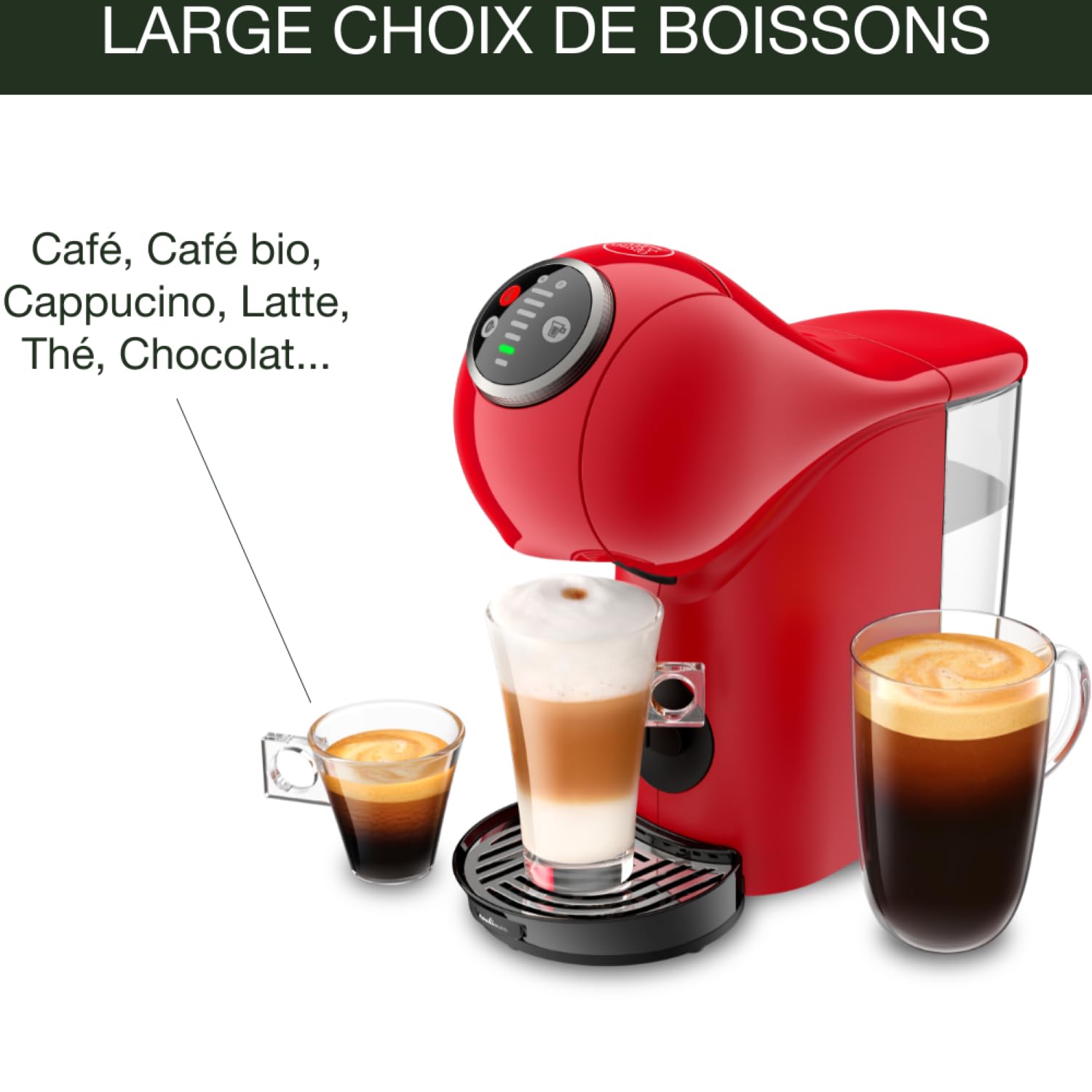Machine à café à capsules Genio S Plus Rouge KP340510 – Programmable