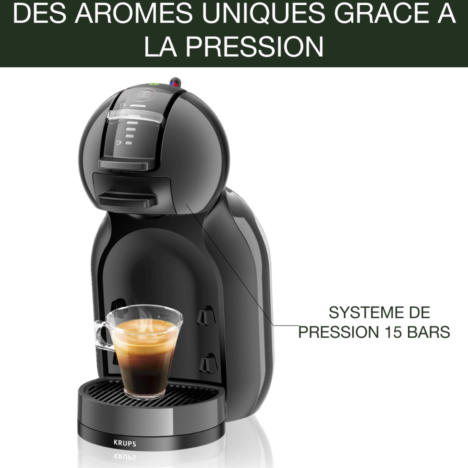 Machine à café à capsules Mini Me Noir/Gris YY1500FD – Qualité Pro