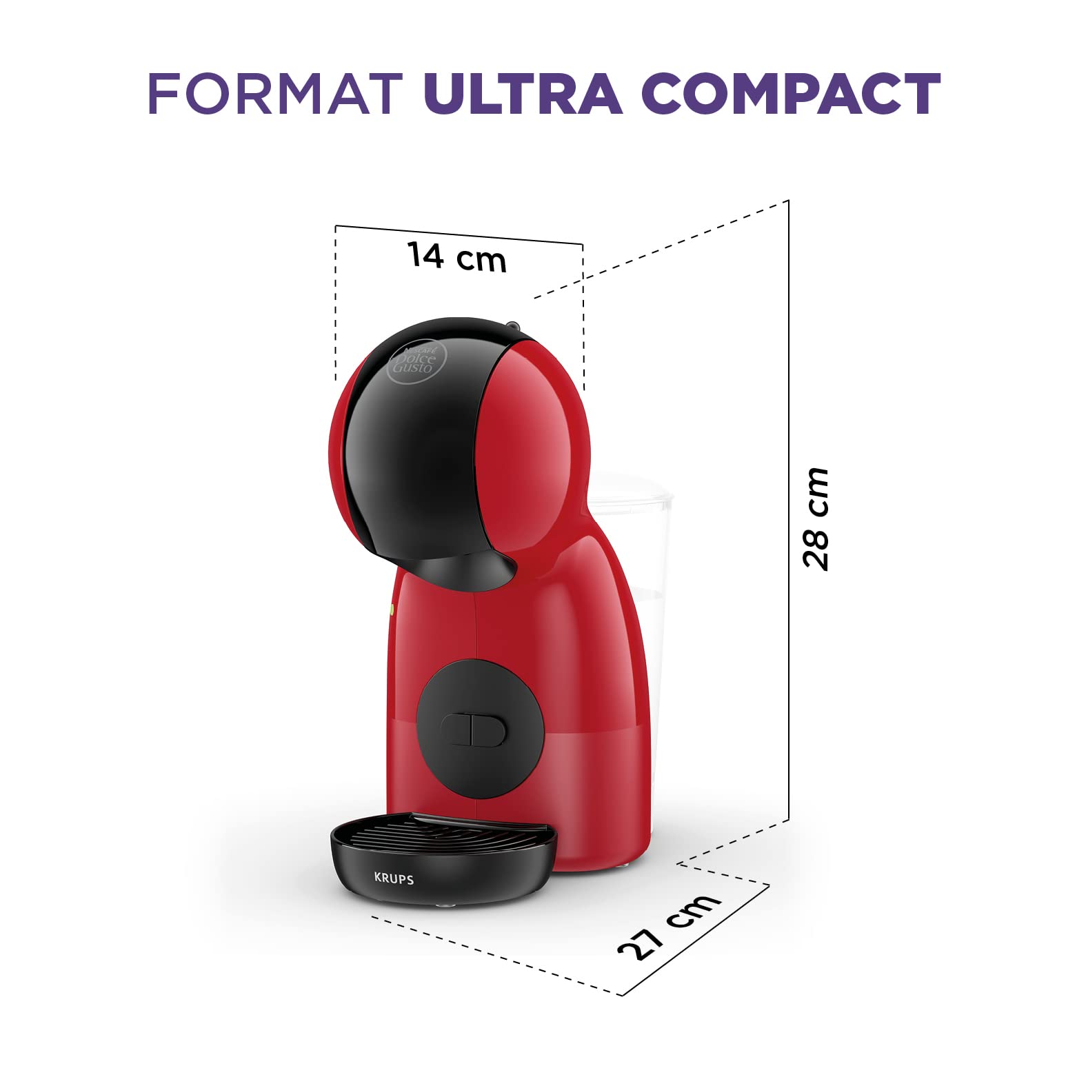 Machine à café à capsules Piccolo XS Rouge KP1A3510 – 15 Bars, Compacte