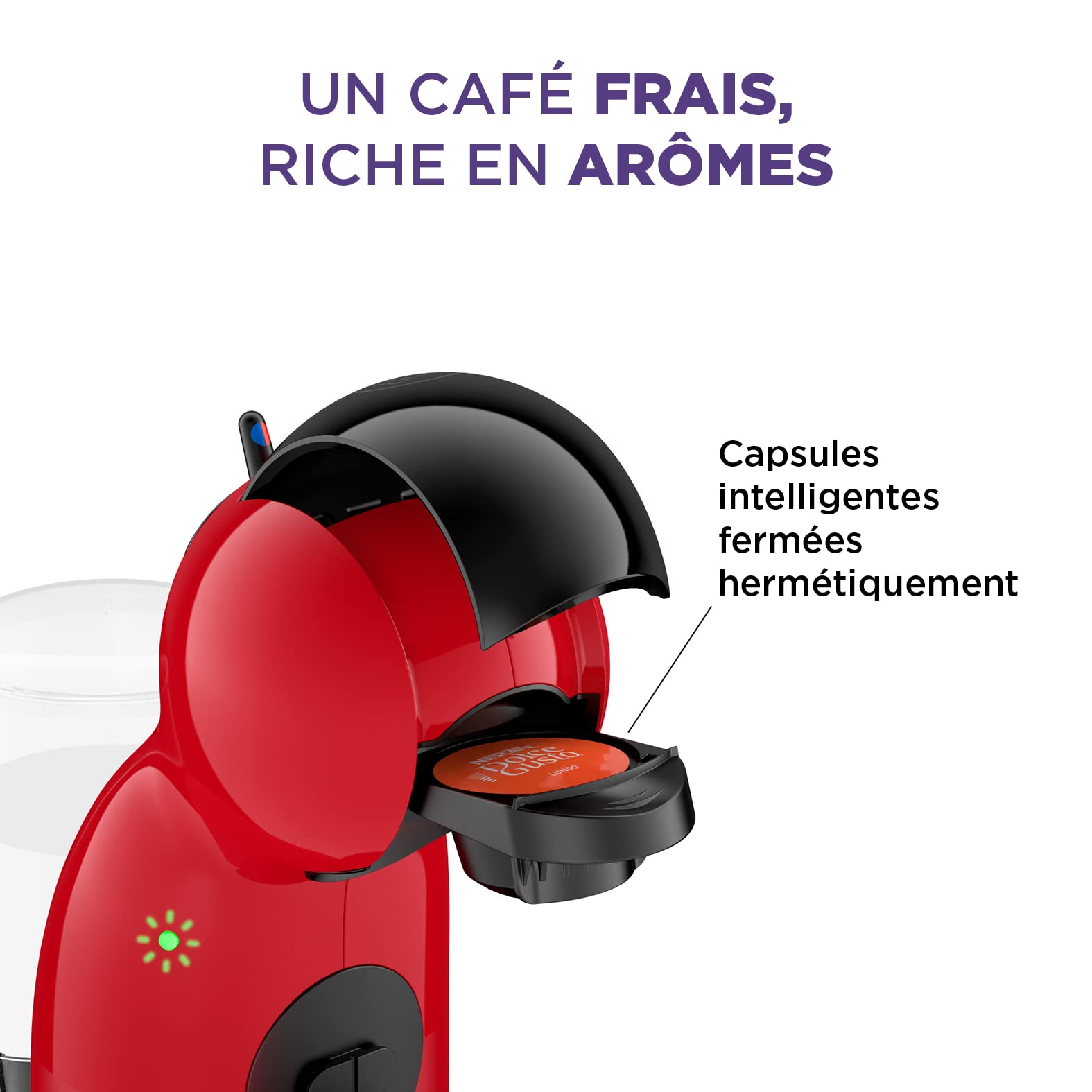 Machine à café à capsules Piccolo XS Rouge KP1A3510 – 15 Bars, Compacte