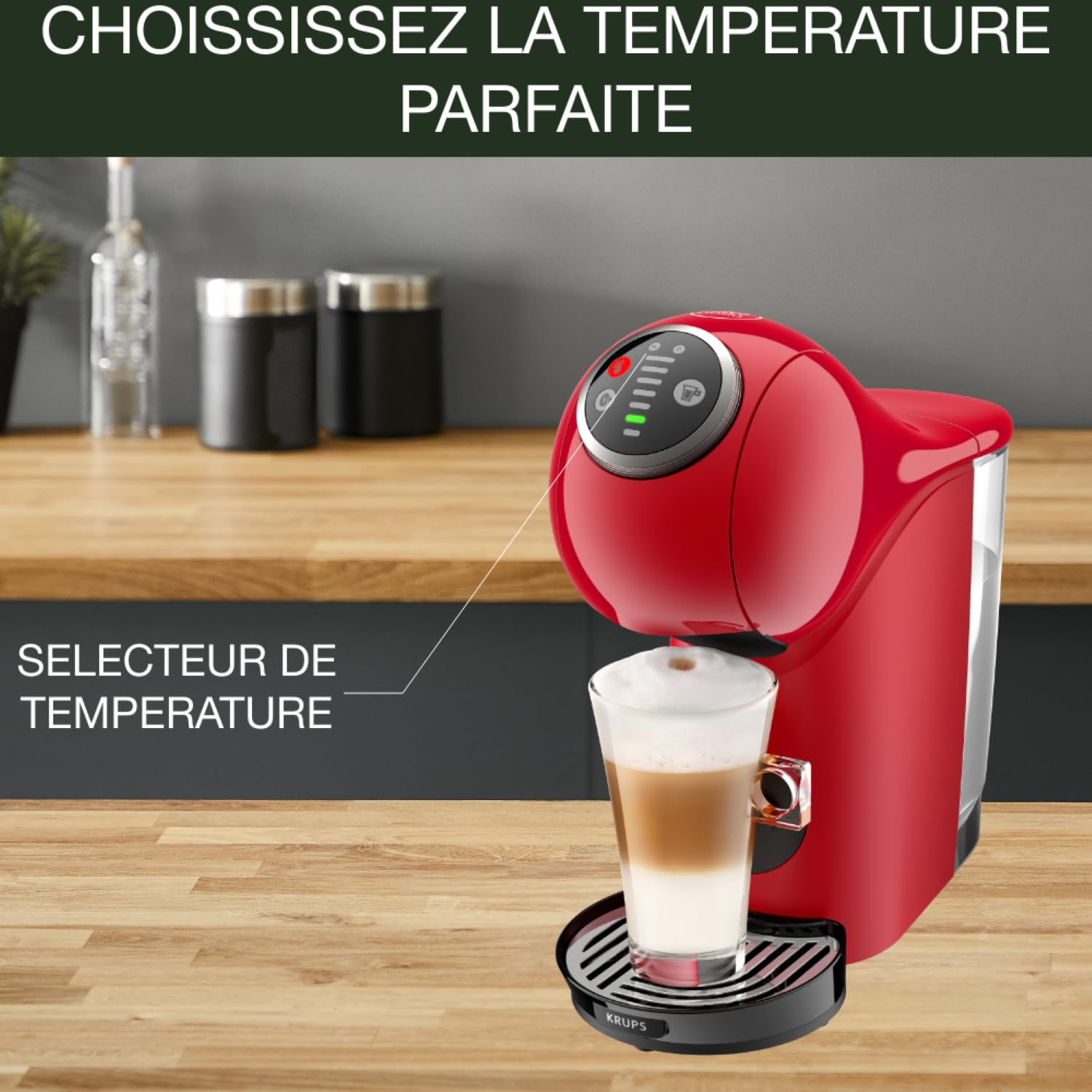 Machine à café à capsules Genio S Plus Rouge KP340510 – Programmable